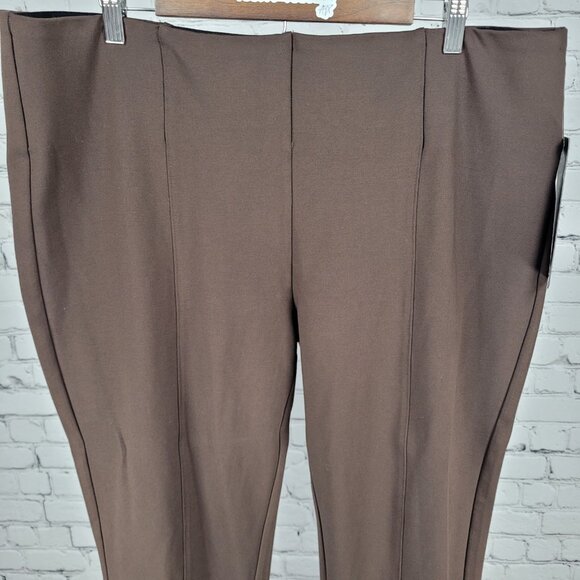 NWT La Seta Brown Slimming Sculpt Wide Waistband Stretch Pants Size XXL (40x28) - Picture 6 of 16